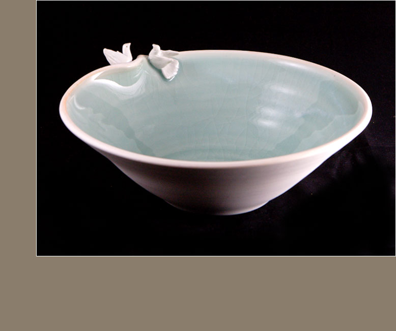 white porcelain dove bowl