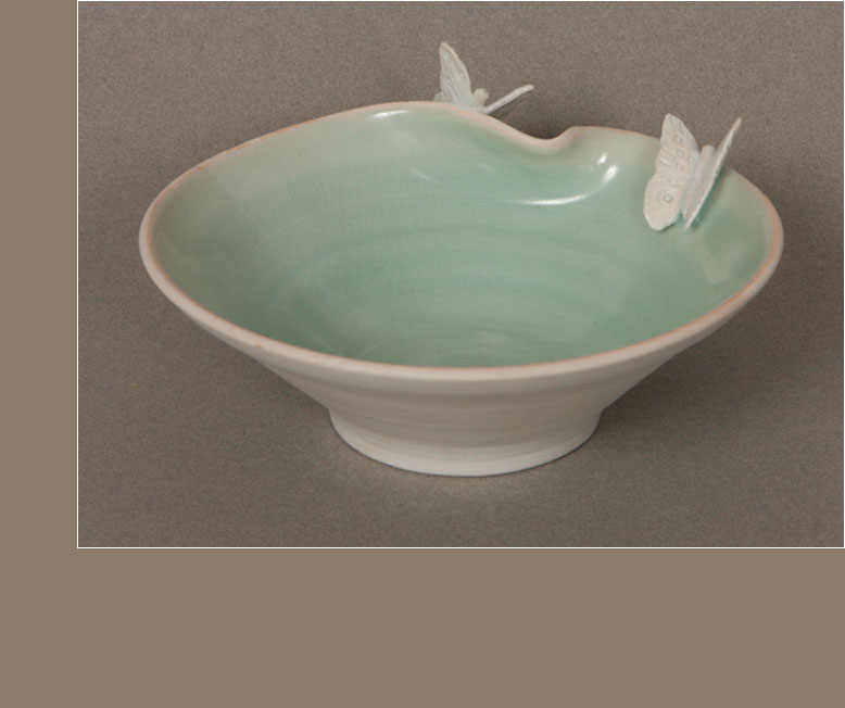 white porcelain butterfly bowl